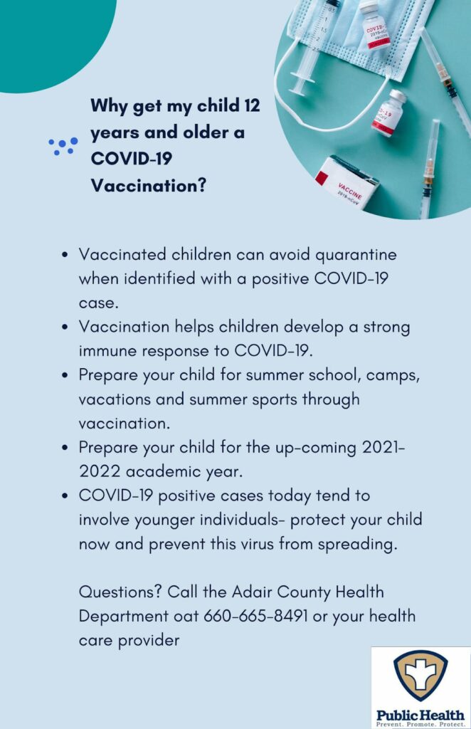Why get my child 12 years and older a COVID-19 vaccination?